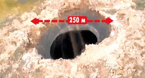 НЛО кружат над загадочной дырой, как мухи