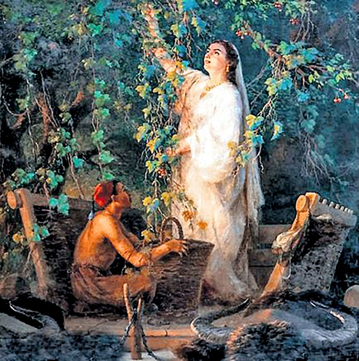 «Сбор фруктов в Крыму», 1882 г. Модель и муза - юная жена Анна