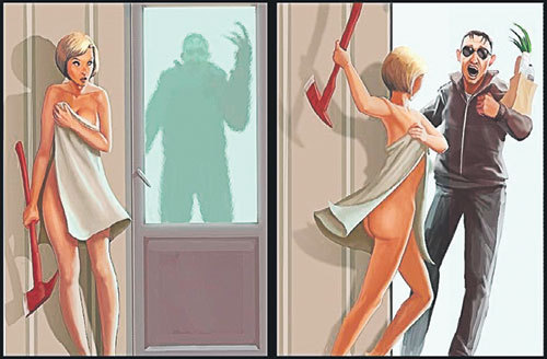 У страха глаза велики: может померещиться черт знает что (Рисунок с сайта joyreactor.cc)