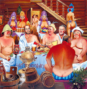 ГОЛОЕ ЗАСТОЛЬЕ: олигархи и их приспешники сосут кровь из русских красавиц